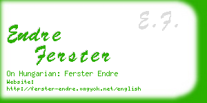 endre ferster business card